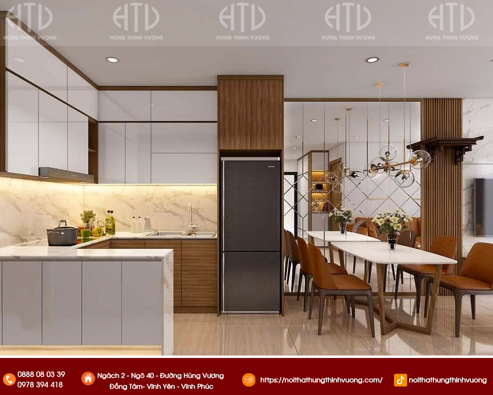 Thiết kế và thi công nội thất phòng bếp tại Vĩnh Phúc