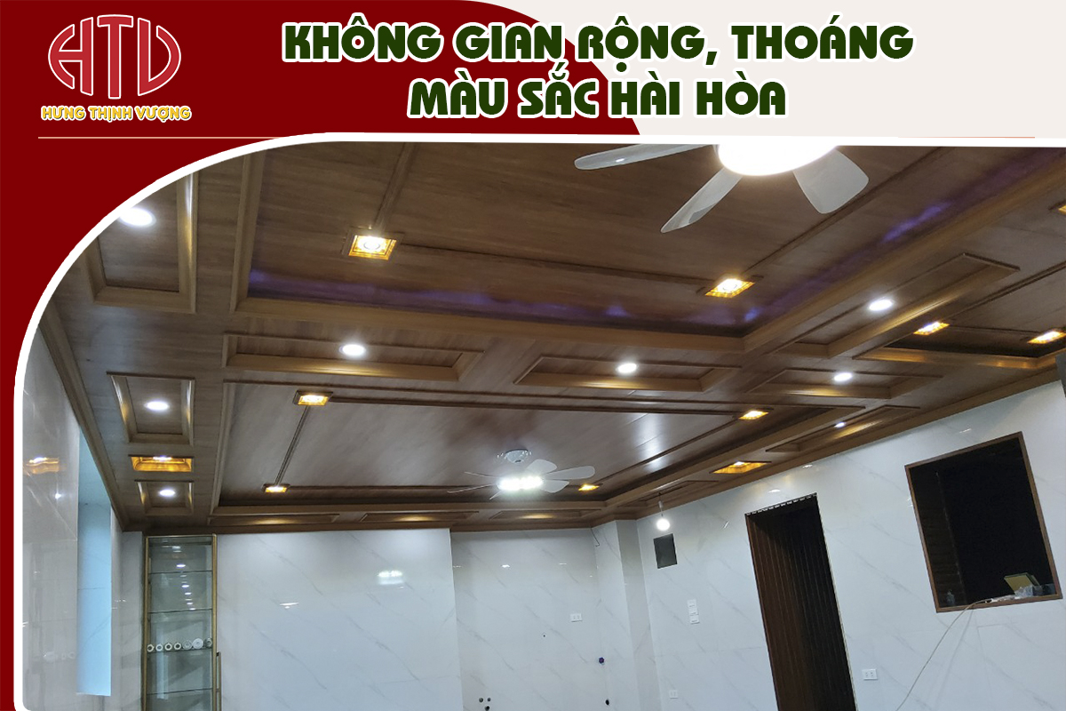 HOÀN THIỆN CÔNG TRÌNH ỐP TRẦN BẰNG TẤM ỐP NHỰA PVC GIA ĐÌNH ANH LONG – MÊ LINH – VĨNH PHÚC
