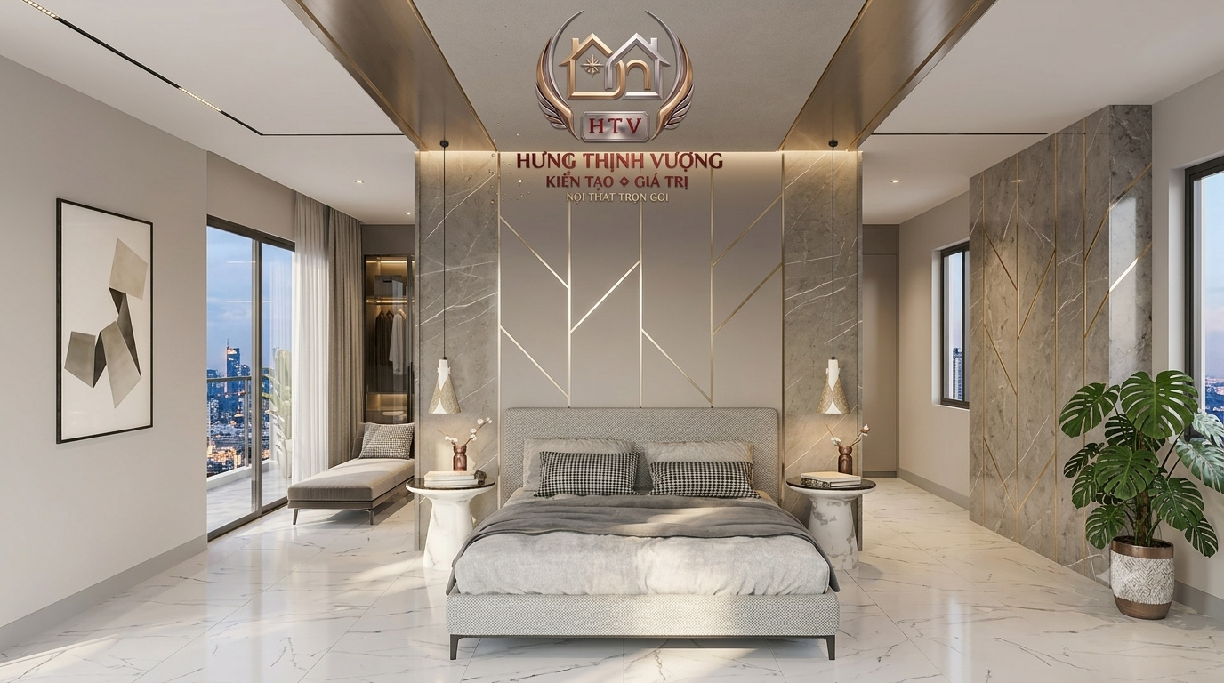Cải tạo phòng ngủ hiện đại, sang trọng bằng tấm ốp nhựa Nano của Hưng Thịnh Vượng