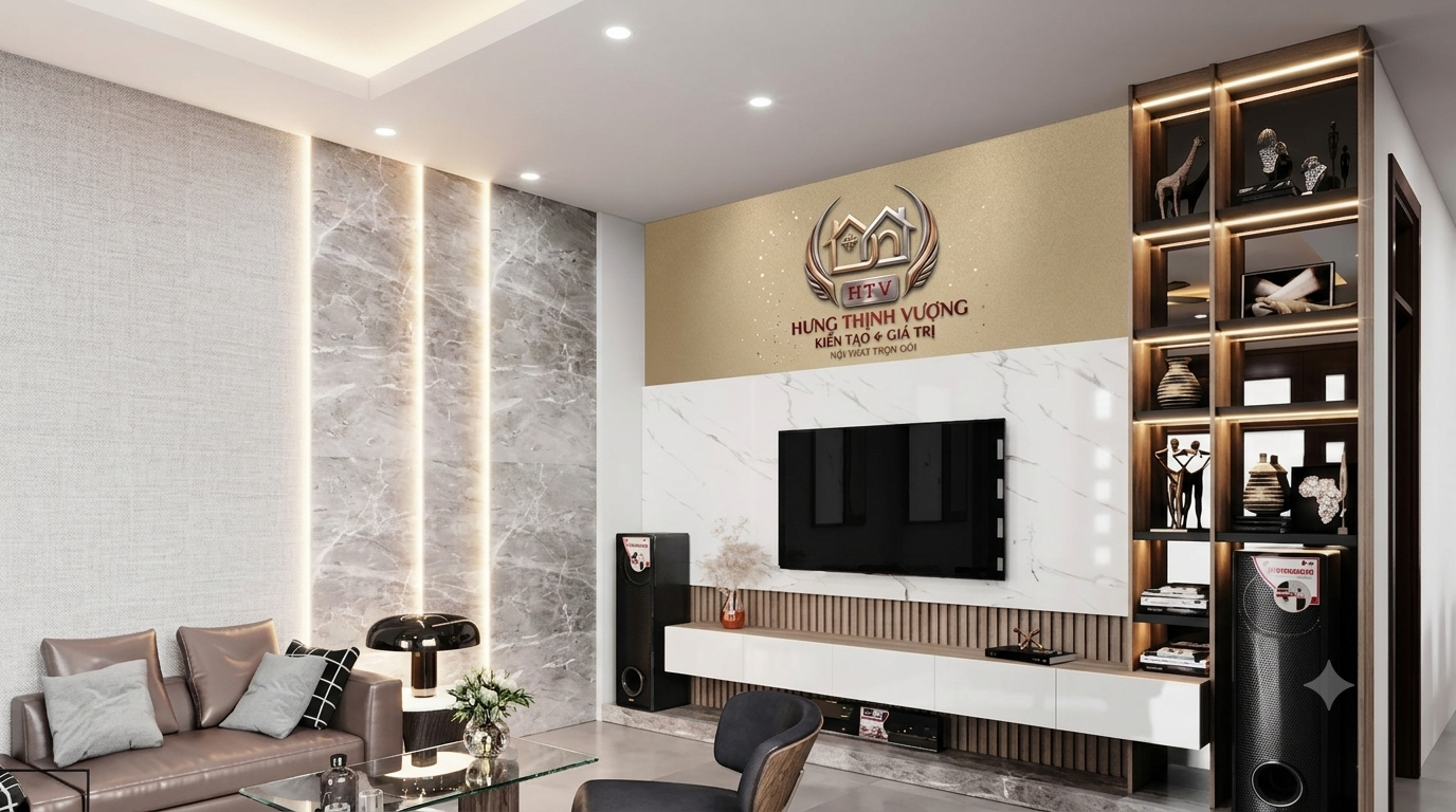 Trang trí phòng khách đẹp, tươi sáng, rộng rãi hơn với tấm ốp Nano Hưng Thịnh Vượng