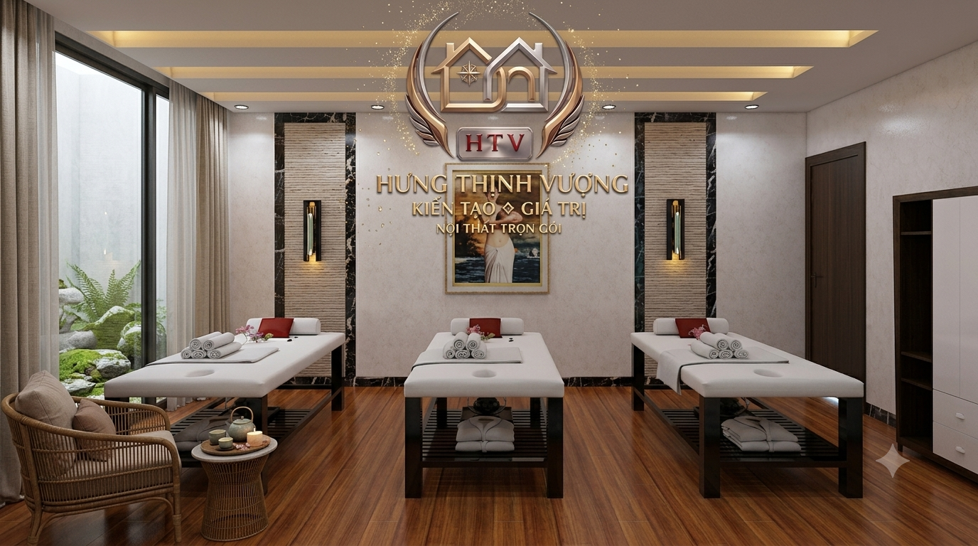 Thiết kế không gian spa sang trọng, thư giãn bằng tấm ốp Nano tại Vĩnh Phúc