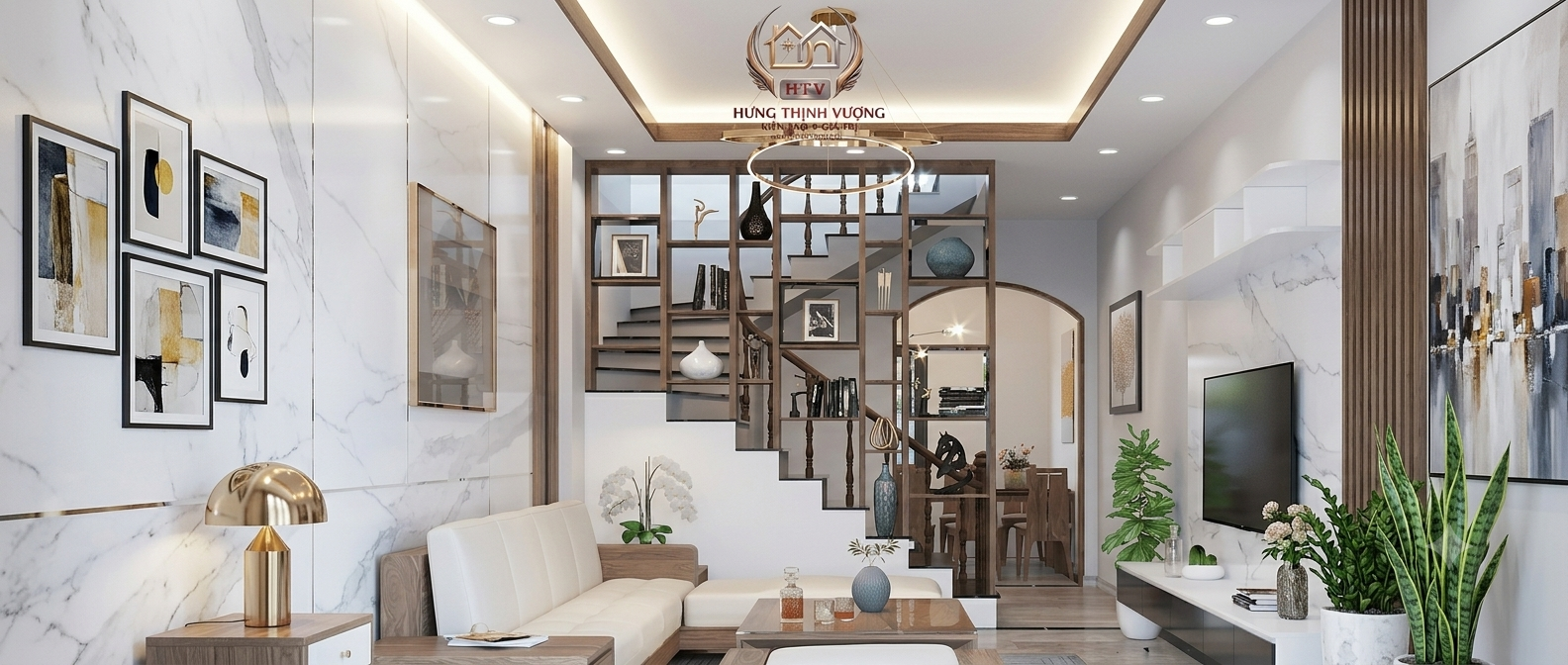 Top 3 xu hướng ốp vách cầu thang đẹp sang trọng bằng nhựa nano và lam sóng của Hưng Thịnh Vượng