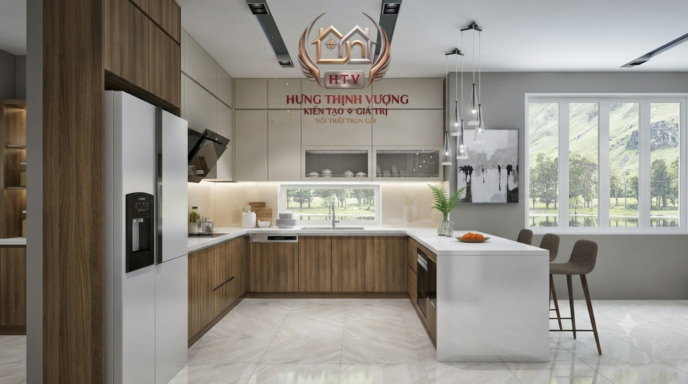 Lột xác gian bếp cổ điển tối tăm rườm rà thành không gian bếp sang trọng hiện đại 2026