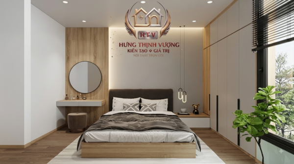 Tổng thể không gian phòng ngủ hiện đại đẹp sang trọng xu hướng 2026 Hưng Thịnh Vượng