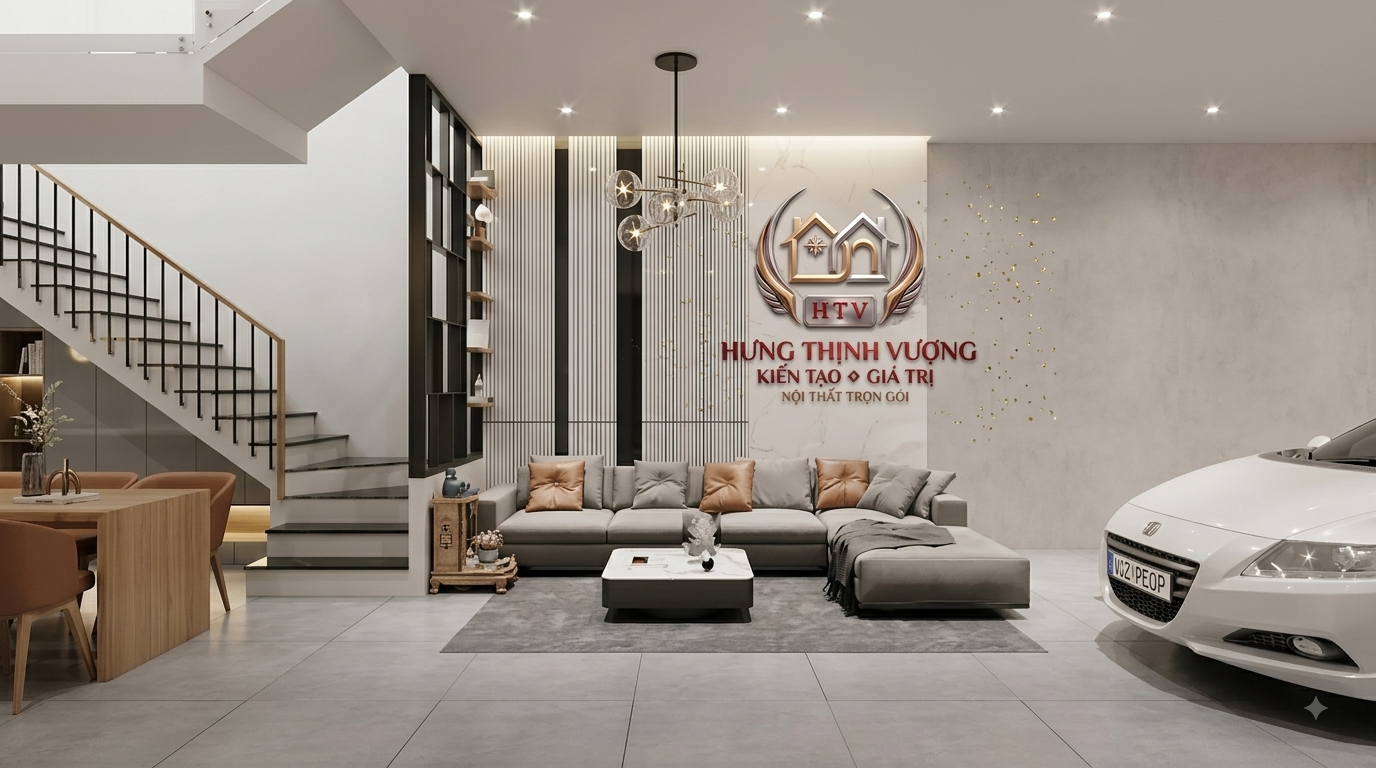 Thiết kế trần giật cấp nhựa Nano kết hợp hệ đèn LED hắt khe hiện đại sang trọng 2026