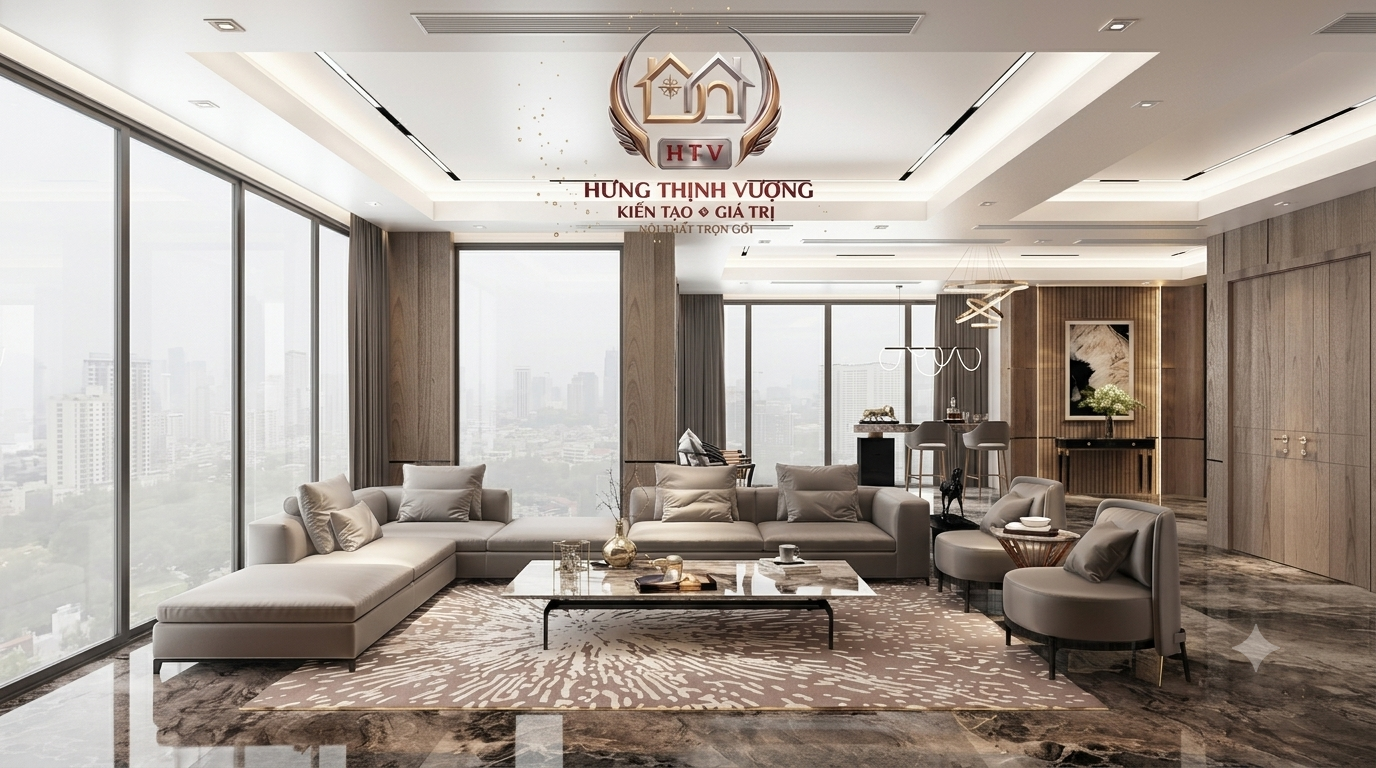 Vách tivi trang trí phòng khách bằng tấm ốp nhựa Nano vân đá sang trọng xu hướng 2026